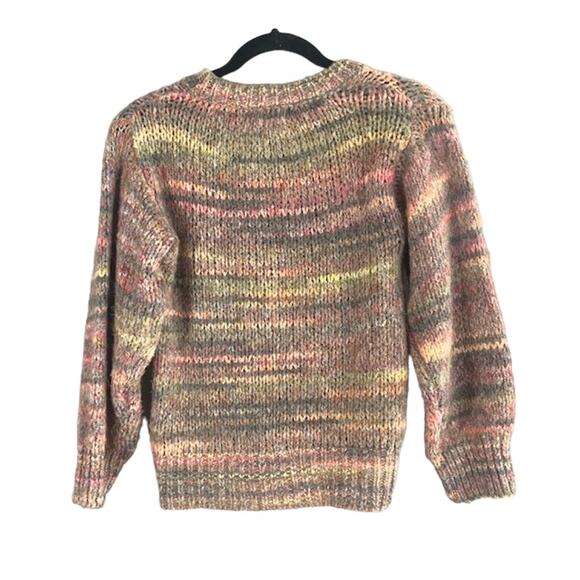 Topshop Pink Multicolor Colorful Knit Long Sleeve Wool Blend Sweater Women Sz XS - Picture 2 of 7